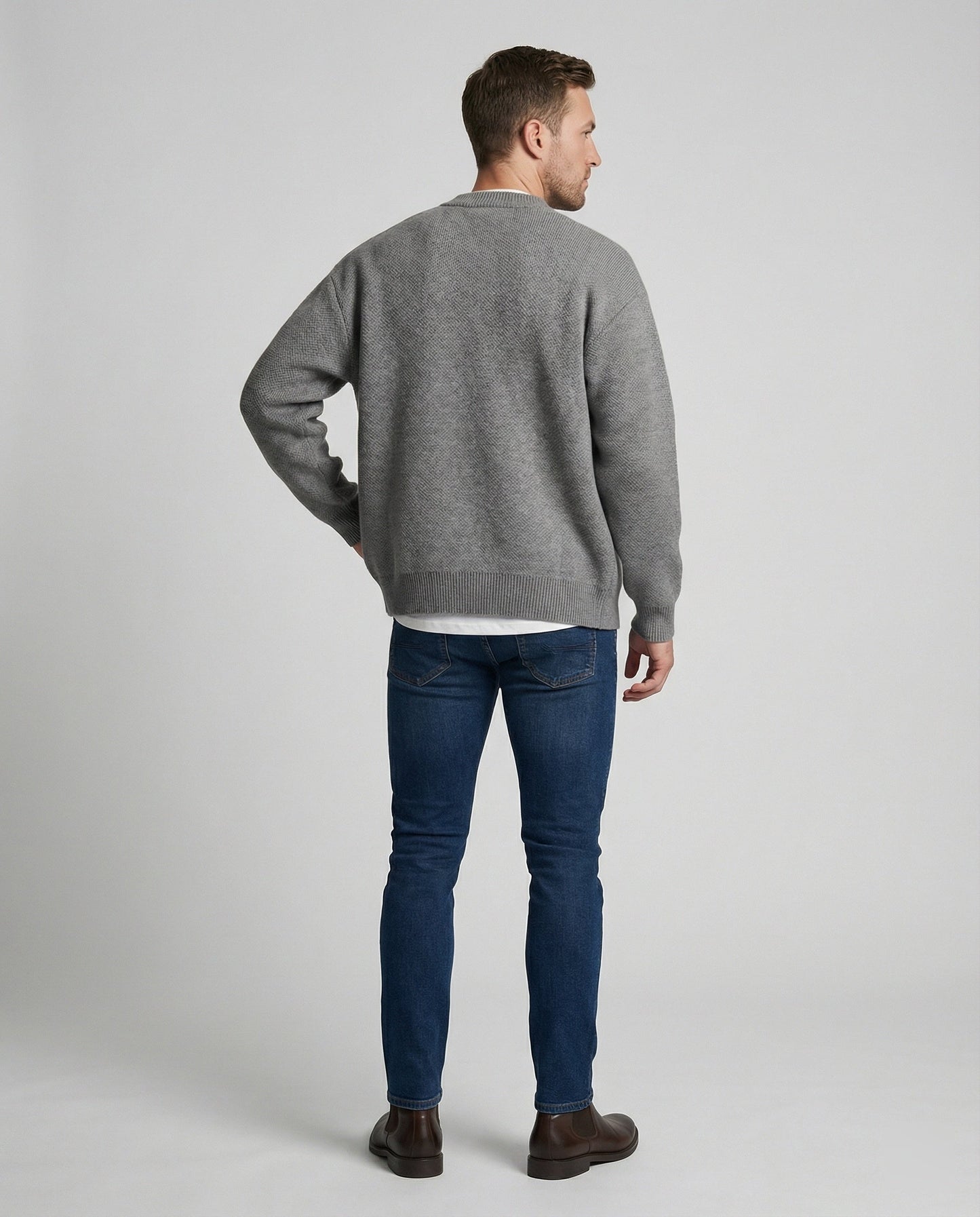 Karomuster Strickjacke Lagenlook Unisex