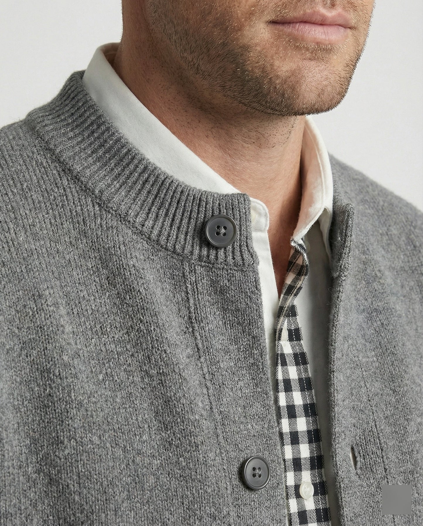 Karomuster Strickjacke Lagenlook Unisex