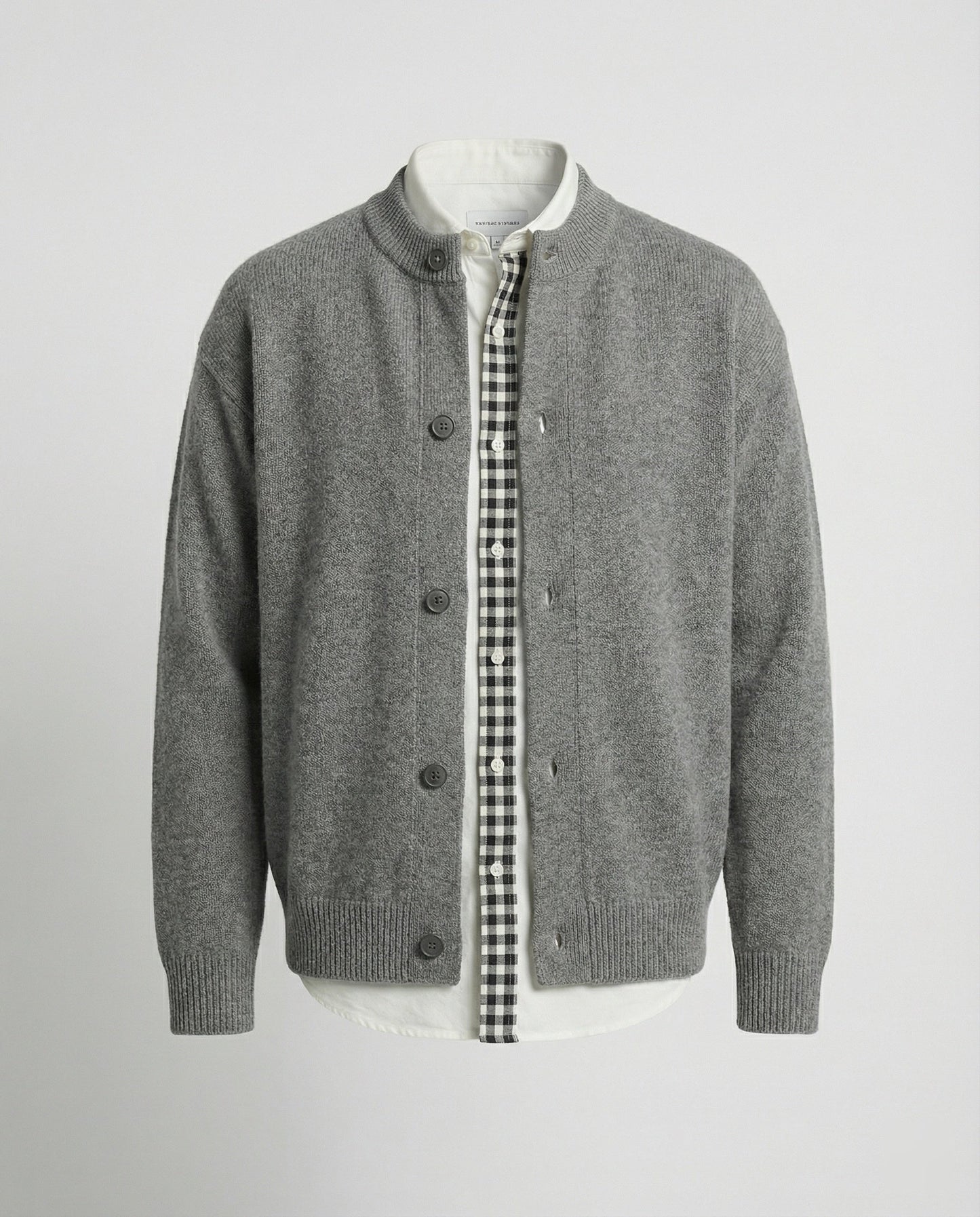 Karomuster Strickjacke Lagenlook Unisex