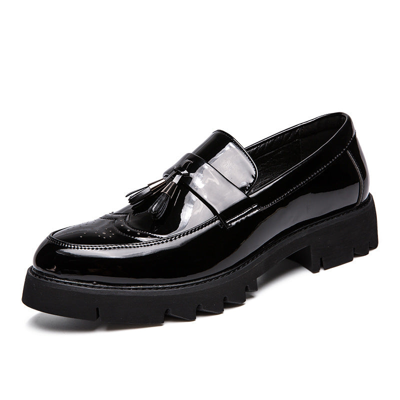 Damen Mokassins Elegante Quasten Schuhe Glänzend