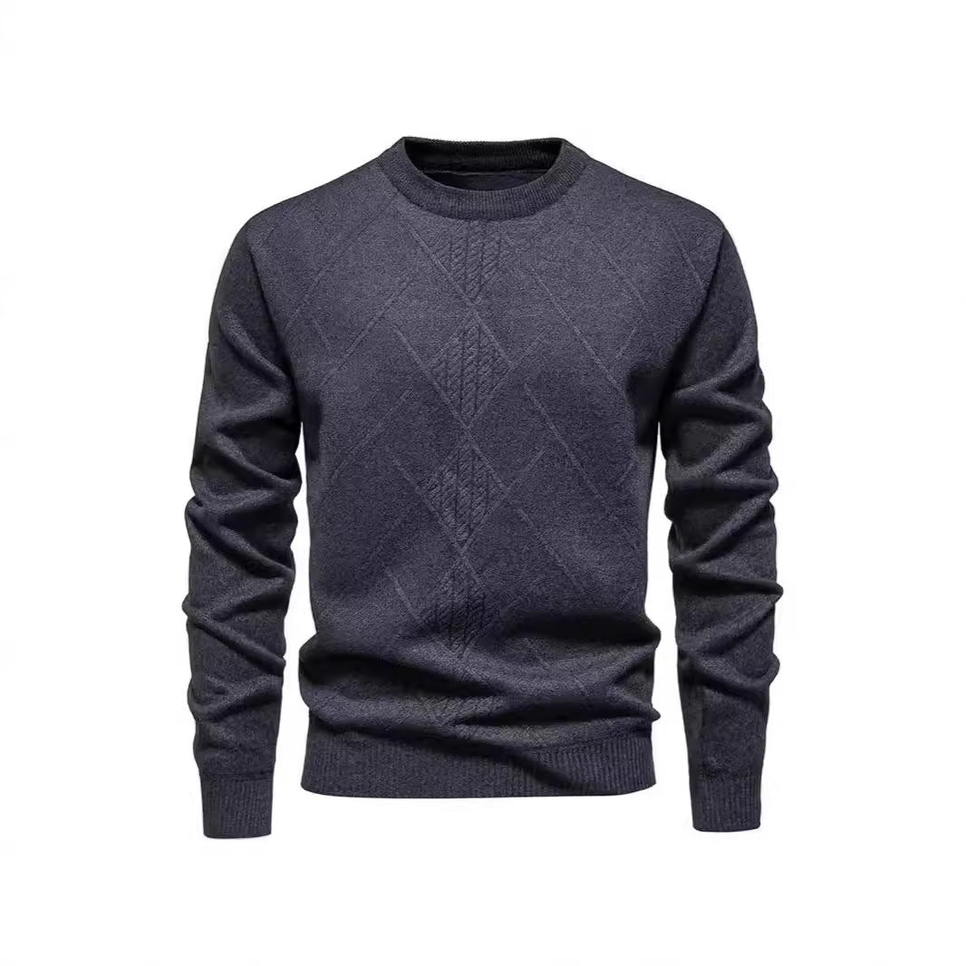 Herren Strickpullover Rundhals Klassisch Rautenmuster