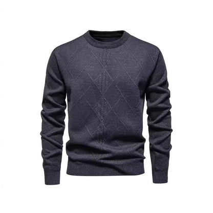 Herren Strickpullover Rundhals Klassisch Rautenmuster