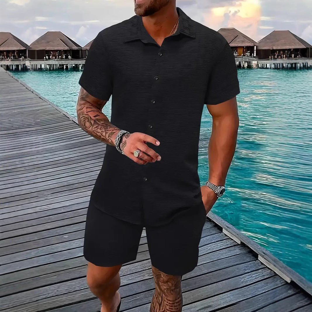 Herren Strandbekleidung Set Kurzarm Sommer Modern