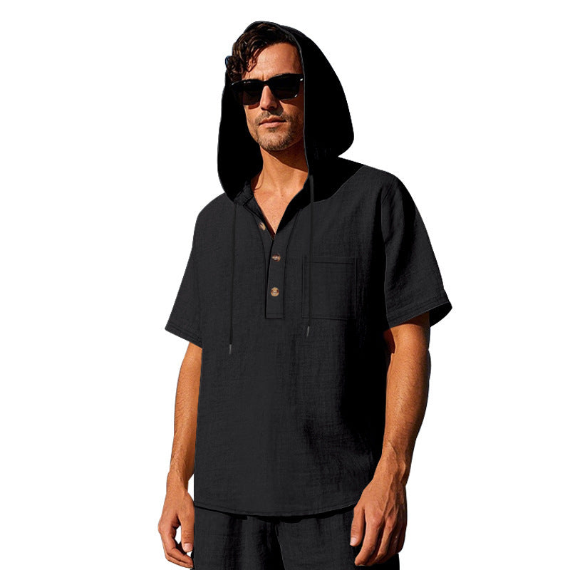 Herren Kapuzenpullover Mit Knöpfen Stylish Modern