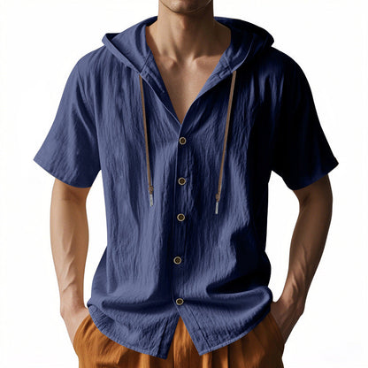Herren Kapuzenhemd Kurzarm Modern Berlin Style