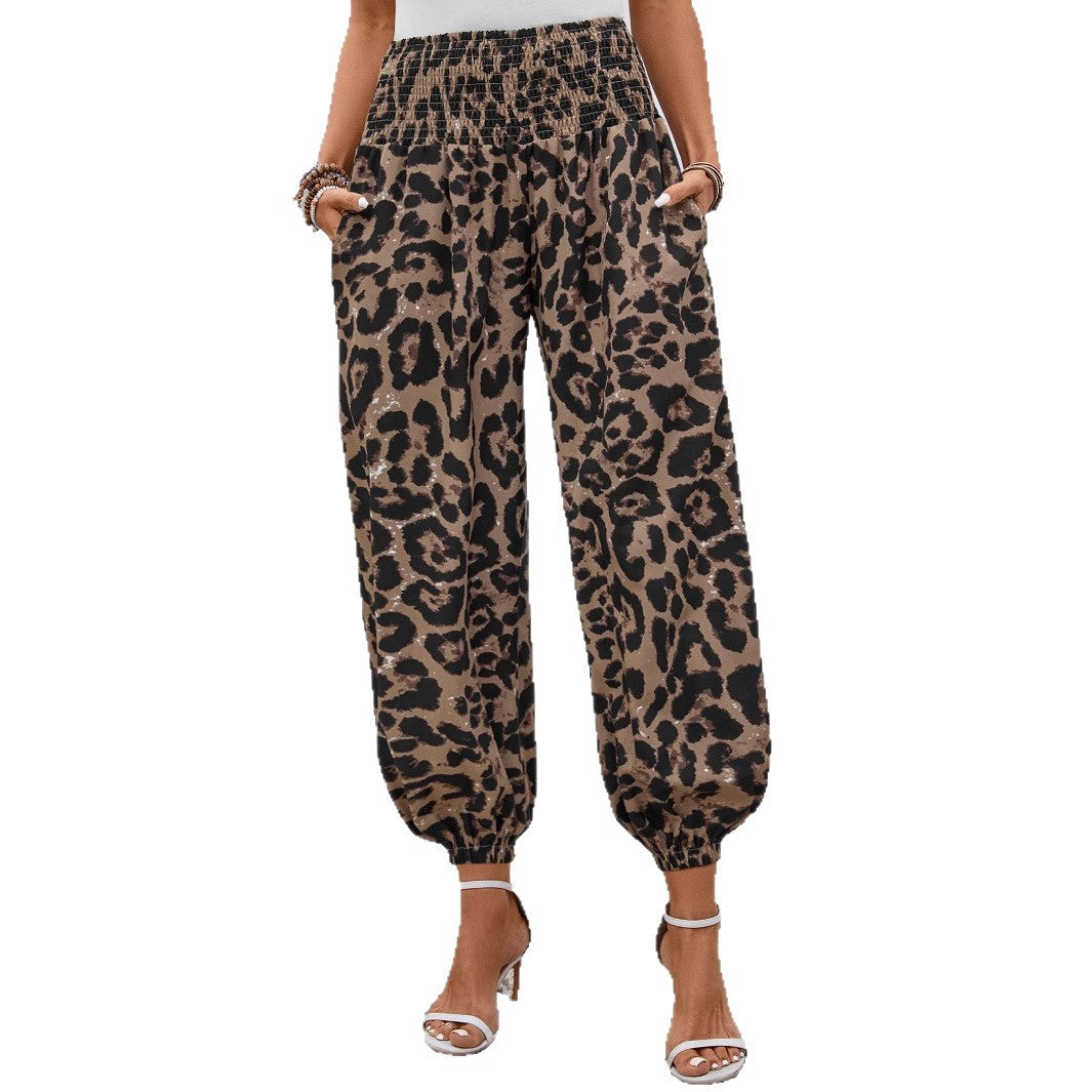 Weite Damen-Hosen Leopardenmuster Trendy Elegant