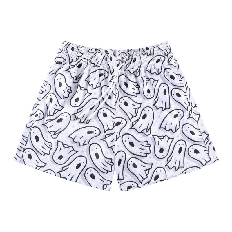 Herren Badehorts Ghost Print Schwarz Modern