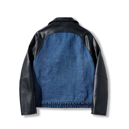 Herren Lederjacke Jeans Kombi Modern Urban