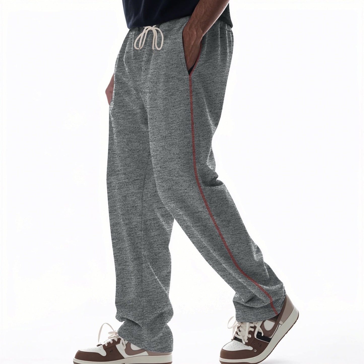 Bequeme Herren Jogginghose Reißverschluss Taschen Sportlich