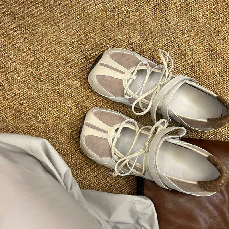 Damen Ballerinas Komfortabel Verstellbar Modisch