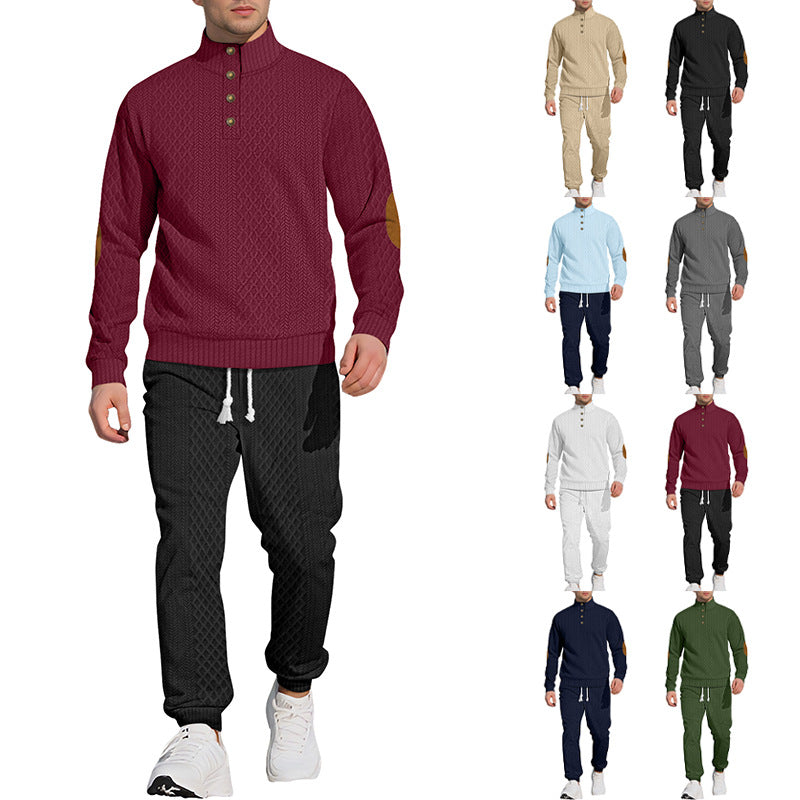 Herren Strickanzug Eleganter Kragen Modern