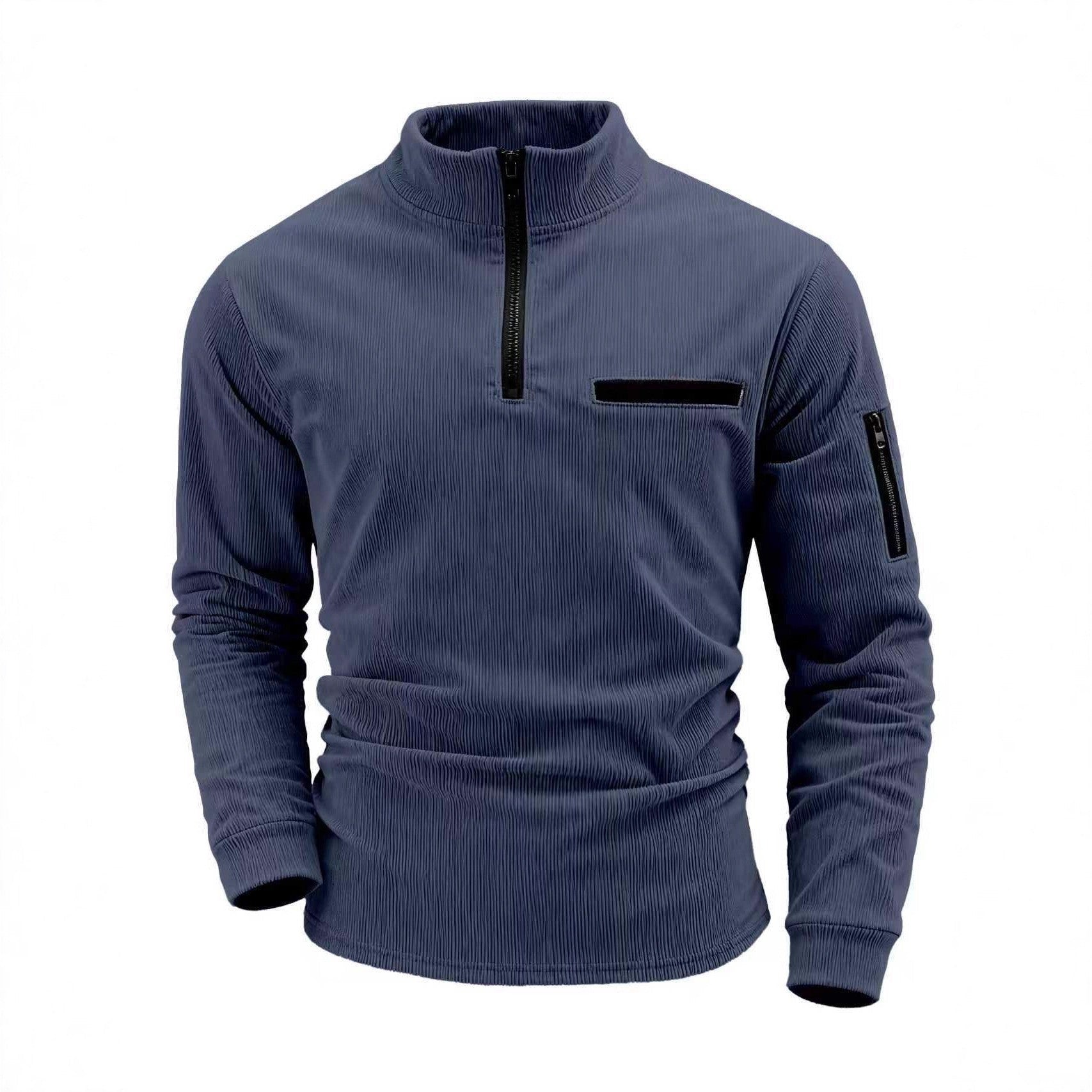 Herren Funktionsoberteil mit Reißverschluss und Taschen Outdoor - BerlinGlamour
