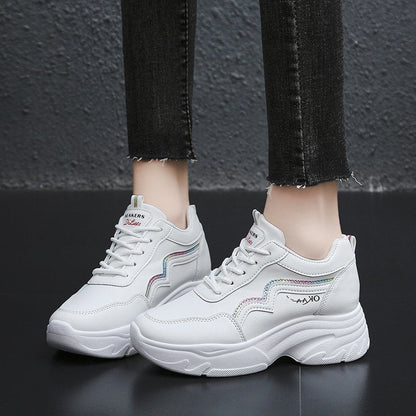 Damen Sneaker Sportlich Plateau atmungsaktiv