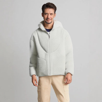 Herren Teddyjacke Warm Mit Kontrastnähten Elegant - BerlinGlamour