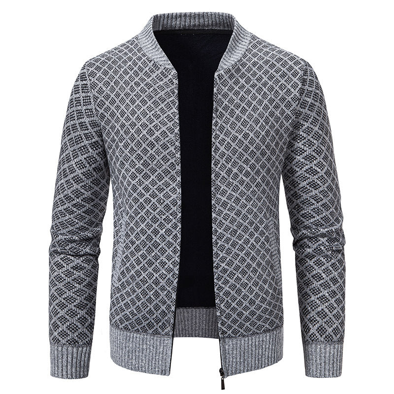 Herren Strickjacke Modern Zippverschluss Strukturiert - BerlinGlamour