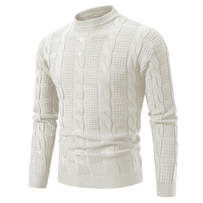 Herren Strickpullover Eleganter Zopfmuster Kragen