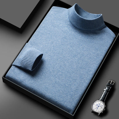 Herren Pullover Eleganter Rollkragen Schwarzer Style