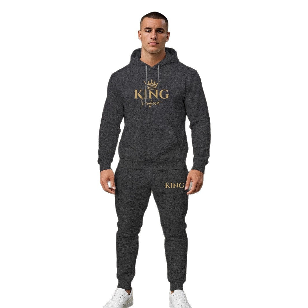 Herren Sportswear Set Kapuzenpullover Jogginghose Grau