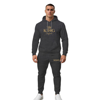 Herren Sportswear Set Kapuzenpullover Jogginghose Grau