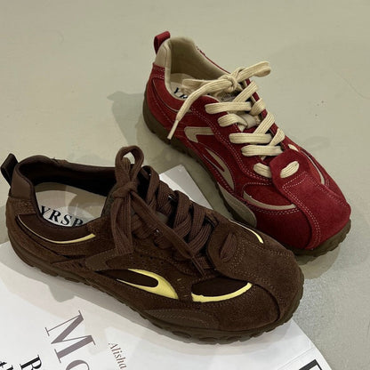 Damen Sneaker Sportlich Wildleder Mesh Atmungsaktiv