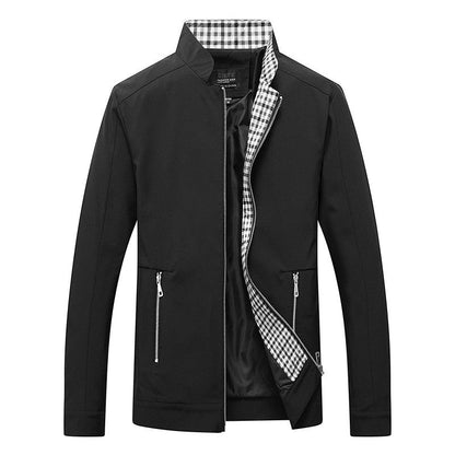 Herren Freizeitjacke Karo Muster Reißverschluss Taschen Modern - BerlinGlamour