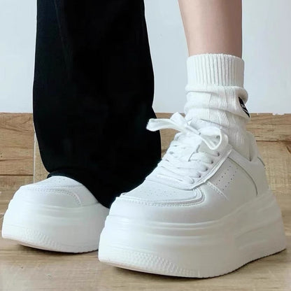 Damen Sneaker Plattform Bequem Gepolstert Modisch