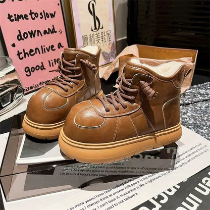 Damen Winterstiefel Weich Warm Rutschfest Schwarz
