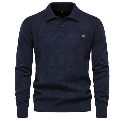 Herren Polo Pullover Strukturiert Klassisch Modern