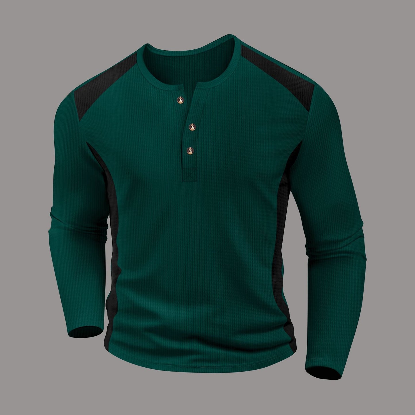 Herren Hemd Langarm Modern mit Knöpfen und Struktur