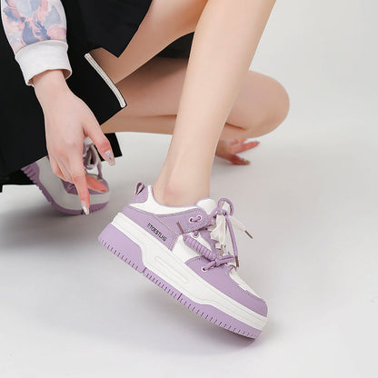 Damen Plattform Sneaker Hoch Modisch Komfortabel Schwarz