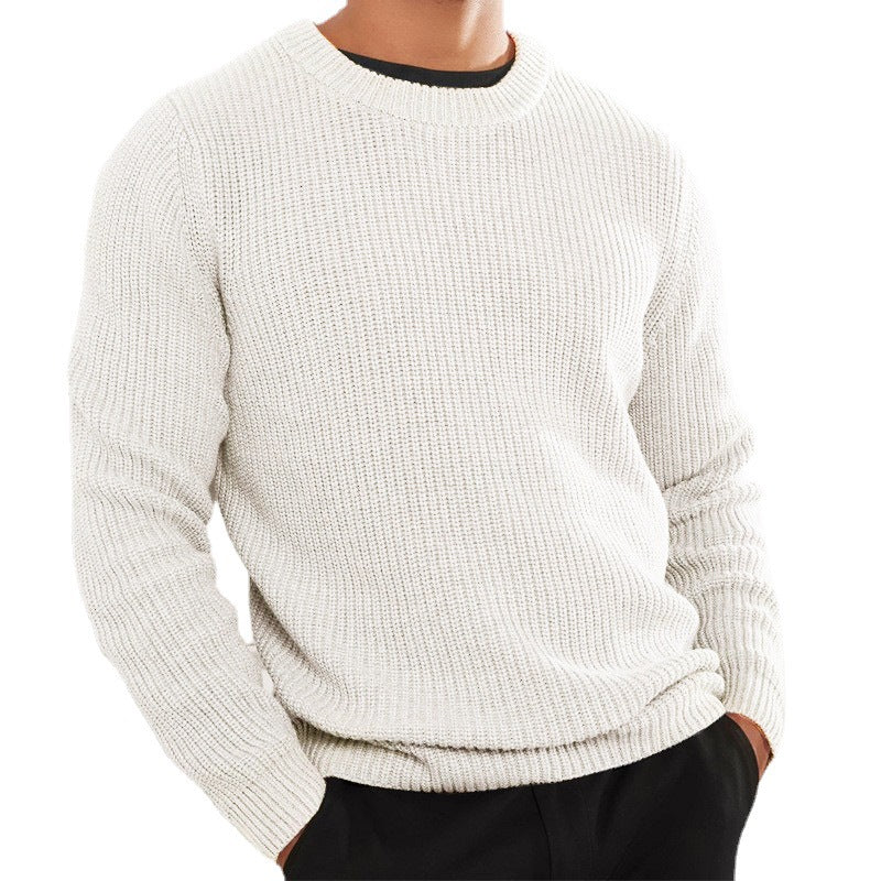 Herren Strickpullover Rundhals Modisch Strukturiert