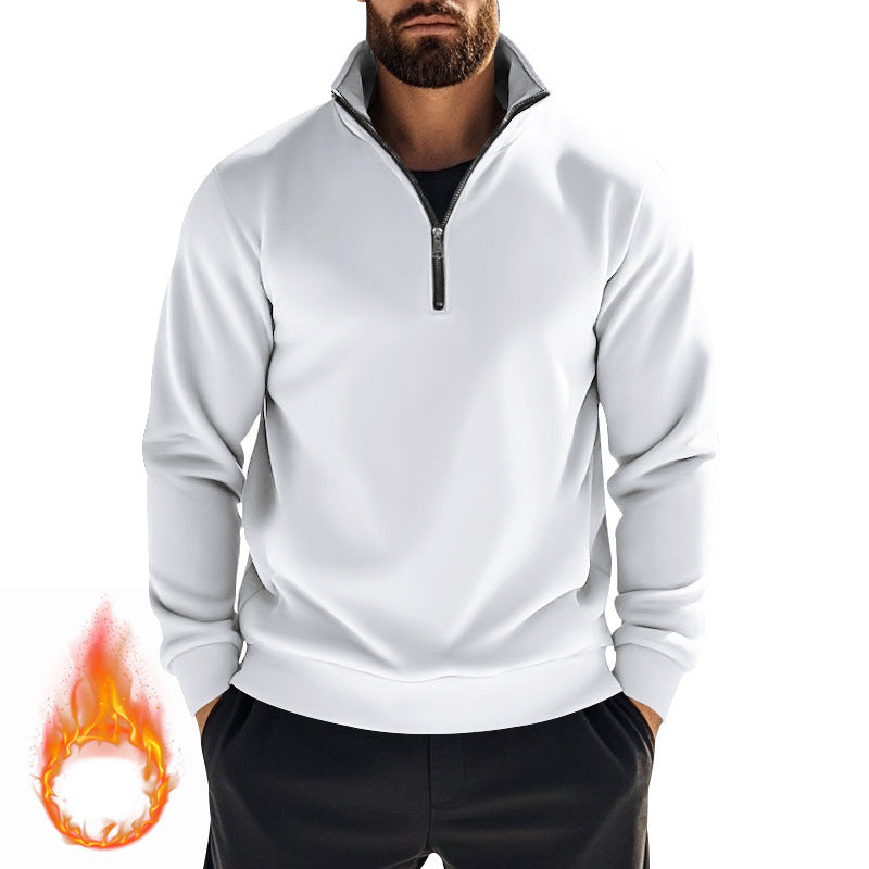 Herren Fleece-Pullover Warm Halbzipper Hochkragen