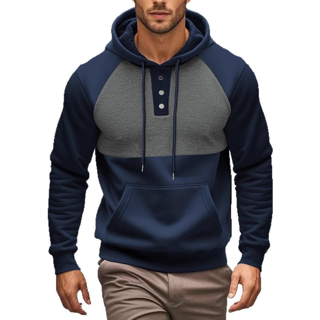 Herren Hoodie Sportlich mit Kontrastdetails Modern