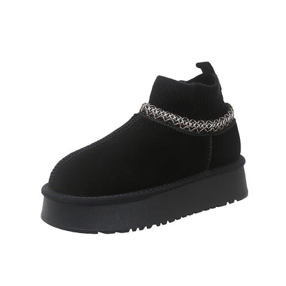 Damen Stiefel Ankle Boots Rutschfest Elastisch Schwarz