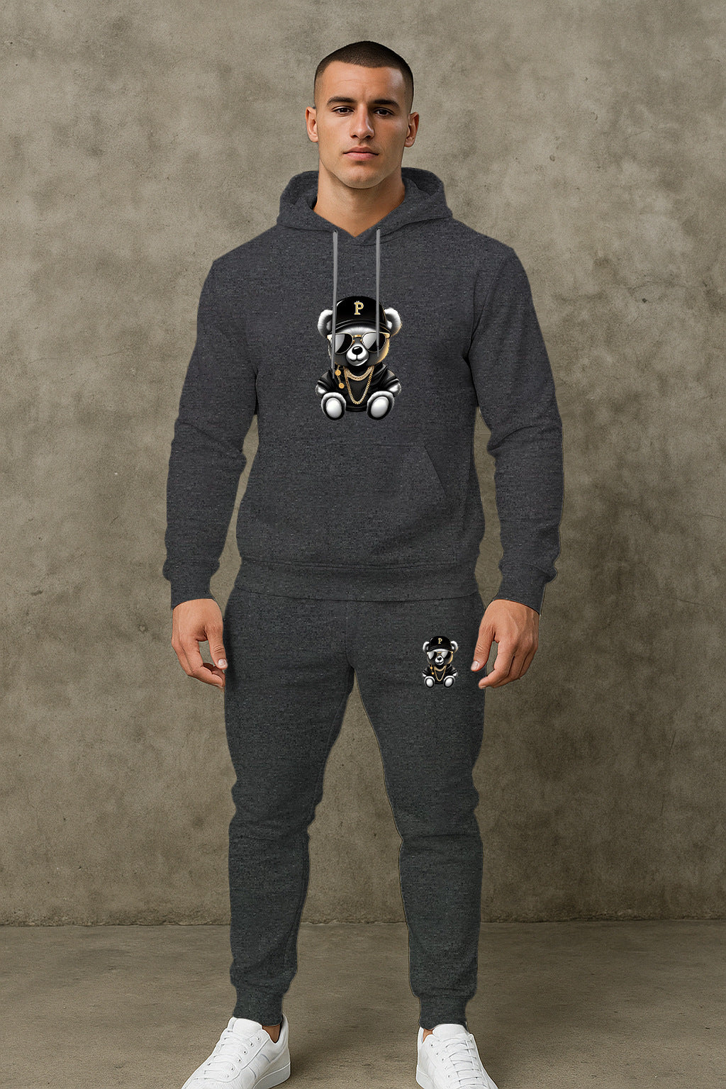 Herren Hoodie Set Streetwear Style Schwarz