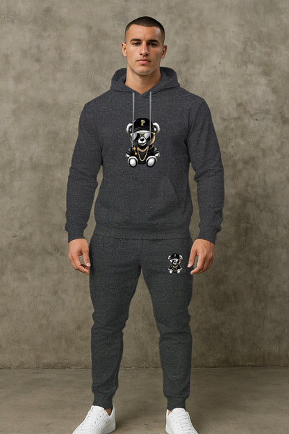 Herren Hoodie Set Streetwear Style Schwarz