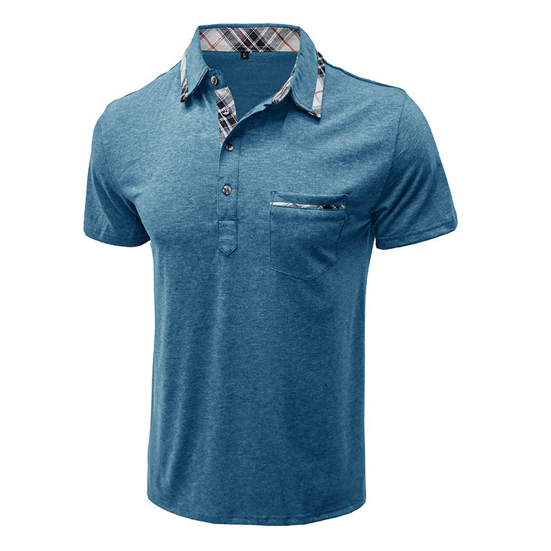 Herren Polohemd Kurzarm Karomuster Modern Berlin Style