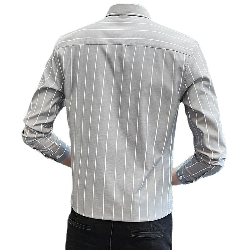 Herren Langarmhemd Streifen Modisch Elegant