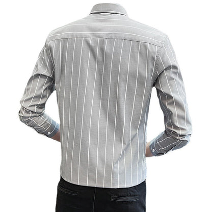 Herren Langarmhemd Streifen Modisch Elegant
