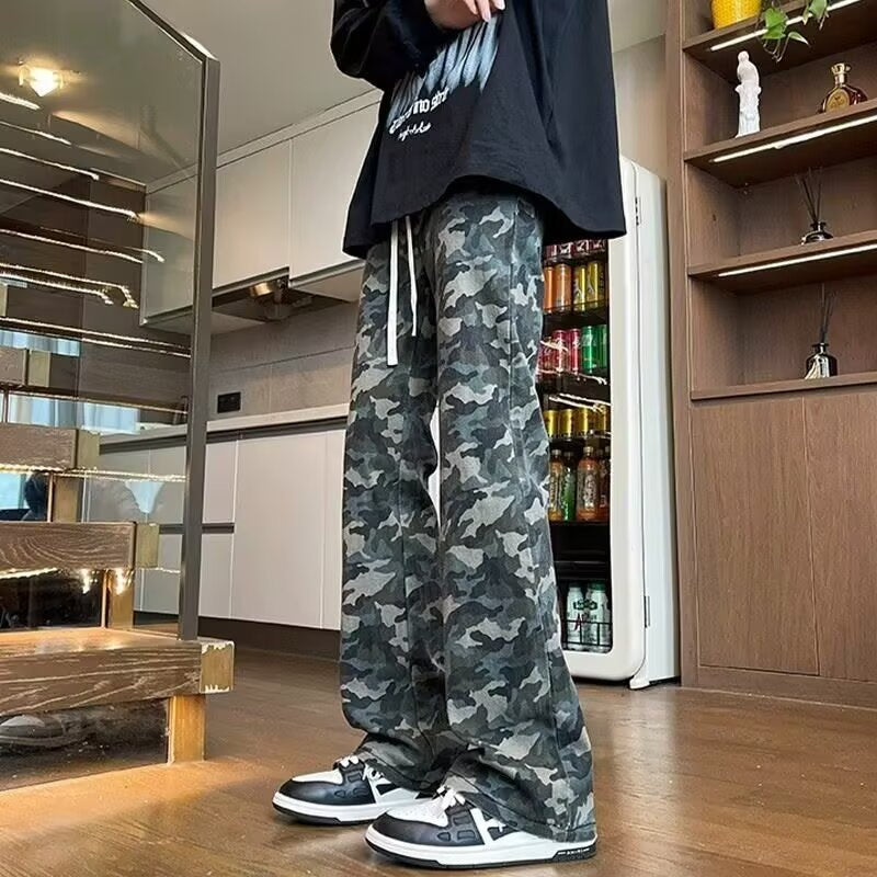 Herren Cargohose Camouflage Weite Bein Verstellbar - BerlinGlamour