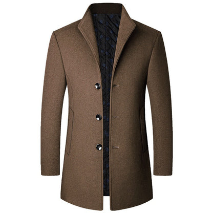 Herren Mantel Luxus Gepolstert Eleganter Winter