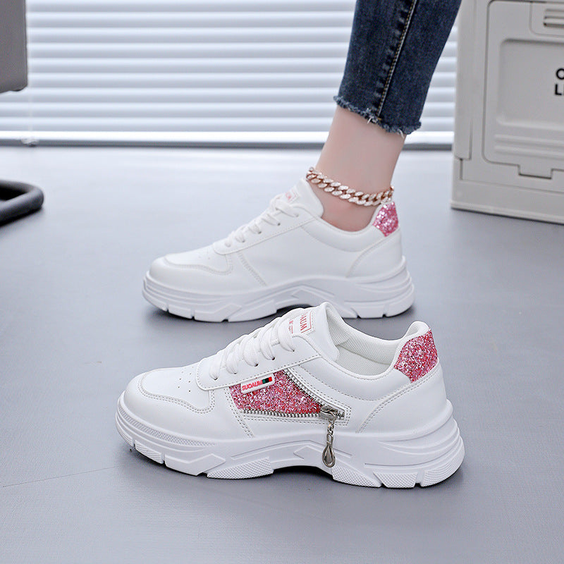 Damen Sneaker Chunky Glitzer Schuhe Rutschfest