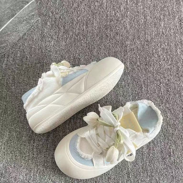 Damen Sneaker Floral Schnürschuhe Trendy Modisch