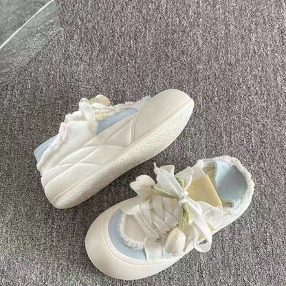 Damen Sneaker Floral Schnürschuhe Trendy Modisch
