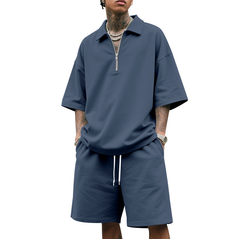 Herren Sportset Kurzarm mit Shorts Sportlich Leicht