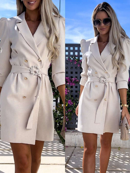 Damen Blazer Kleid Elegant Tailliert Berlin Chic