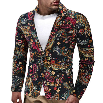 Herren Blazer Modern Bunt Grafik Design