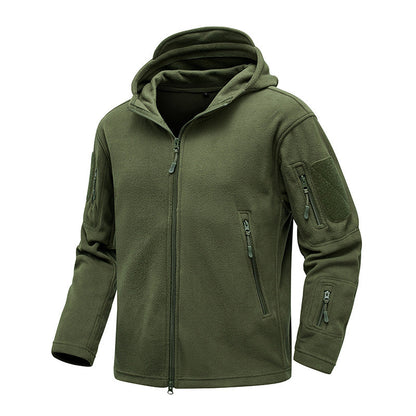 Herren Fleecejacke Warm Kapuze Reißverschluss Taschen - BerlinGlamour