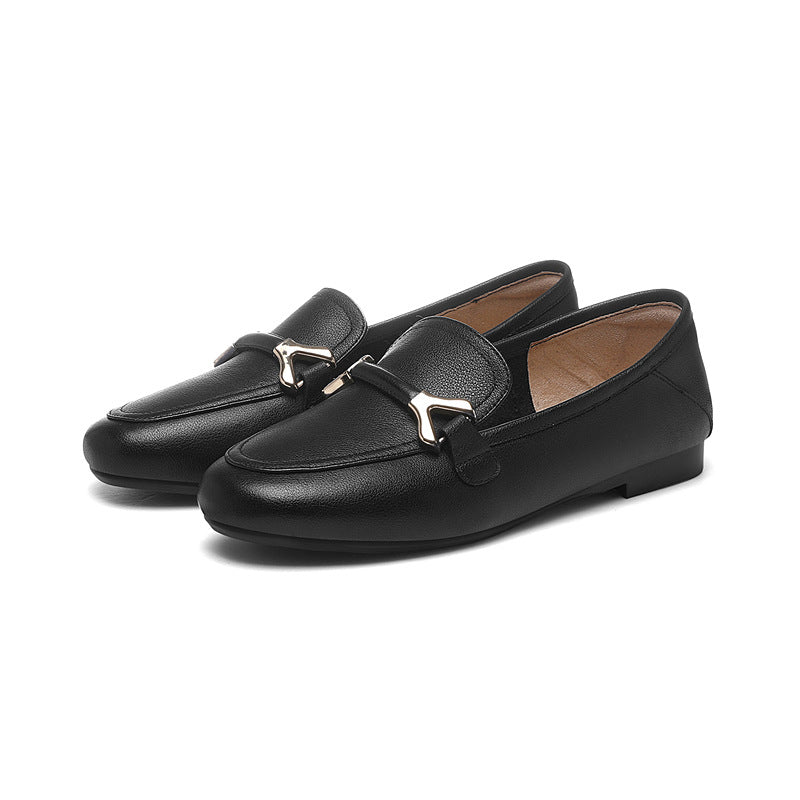 Damen Mokassins Elegante Schnalle Schuhe Modern