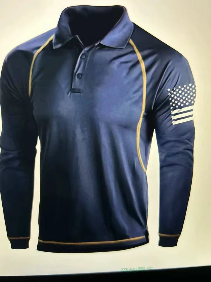 Herren Poloshirt Langarm Patriotisch Berlin Style